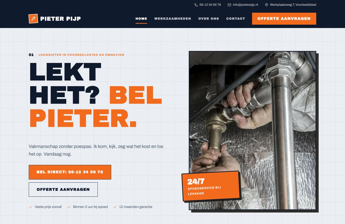 Loodgieter Pieter Pijp — Voorbeeld 2