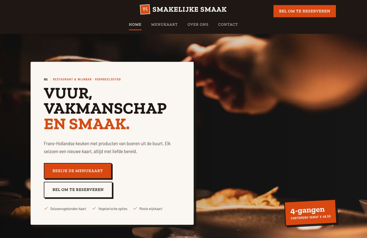 Restaurant Smakelijke Smaak — Voorbeeld 2